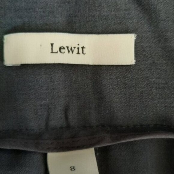 LEWIT / Cuffed High Rise Classic Trousers Dress Pants Navy Blue Sz 8 - Picture 9 of 9